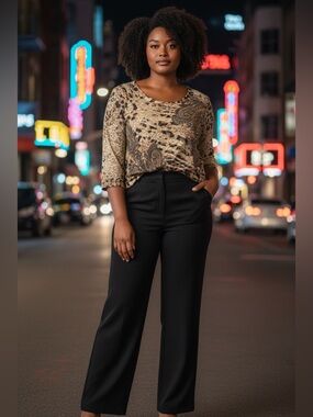 Lace Paisley & Animal Print Top